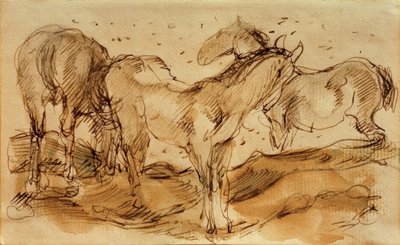 Pferde auf der Weide von Franz Marc
