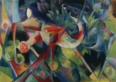 Reh im Blumengarten von Franz Marc
