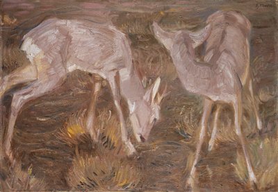 Rehe in der Dämmerung von Franz Marc