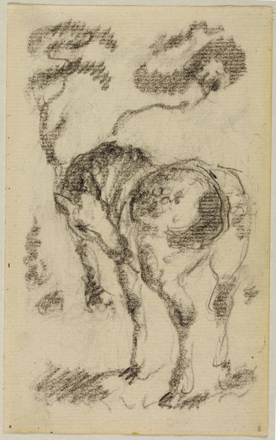 Stehendes Pferd mit Bäumen von Franz Marc