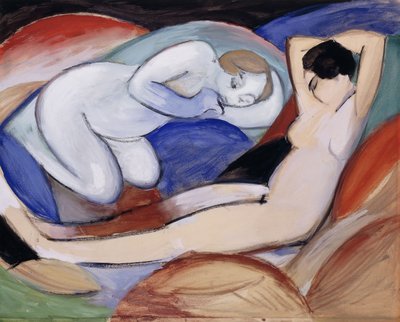 Zwei liegende Akte, 1912 von Franz Marc