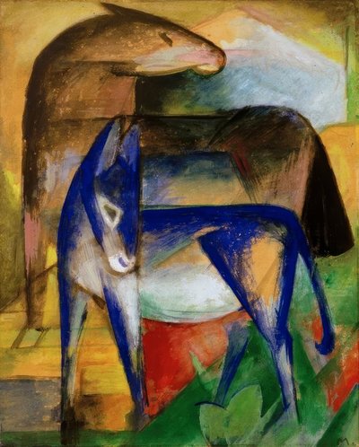 Zwei blaue Esel von Franz Marc