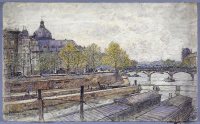 Quai Conti und Pont des Arts von Frederic Anatole Houbron