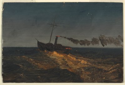 Raddampfer bei Sonnenuntergang von Frederic Edwin Church