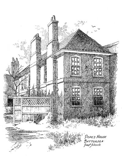 Haus von Alexander Pope, Battersea, London, 1912 von Frederick Adcock