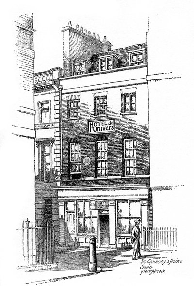 Haus von Thomas de Quincey, Soho, London, 1912 von Frederick Adcock