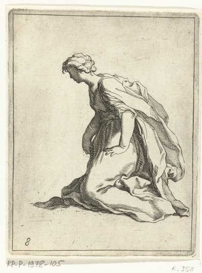 Kniende junge Frau von Frederick Bloemaert