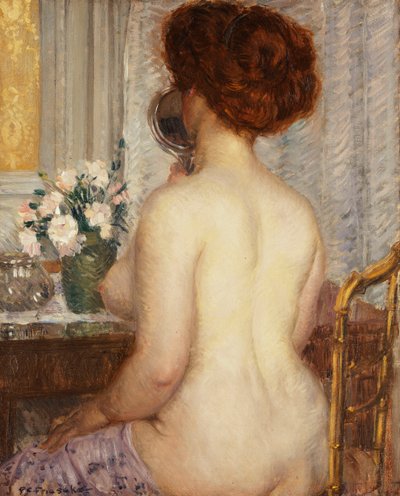 Frau an einem Frisiertisch von Frederick Carl Frieseke