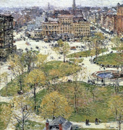 Union Square im Frühling, 1896 von Frederick Childe Hassam