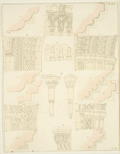 Details des College-Tors von Frederick Mackenzie