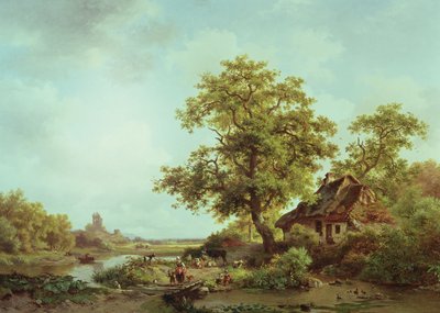 Eine bewaldete Landschaft von Frederick Marianus Kruseman