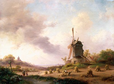Erntearbeiter in einer weiten Landschaft, 1850 von Frederick Marianus Kruseman