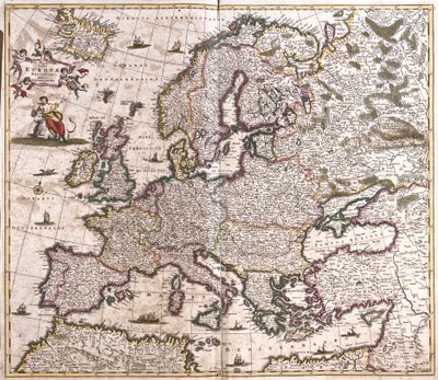 Karte von Europa von Frederick de Wit