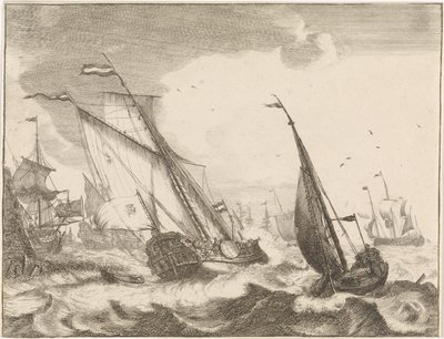 Schiffe auf See von Frederik Ottens