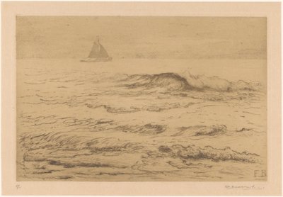 Segelschiff auf See von Frederika Henriëtte Broeksmit (signed by artist)