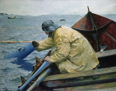 Bei der Lachsfischerei von Fredrik Kolstoe