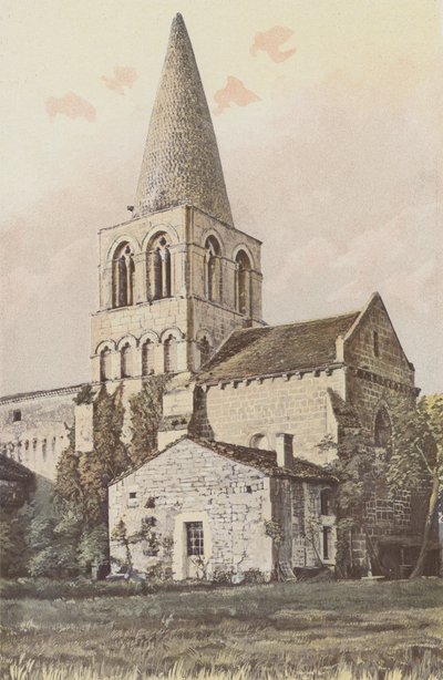 Saint-Estephe, Kirche, Glockenturm und Apsis von French Photographer