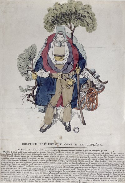 Ein Mann geschützt gegen Cholera, ca. 1831 von French School