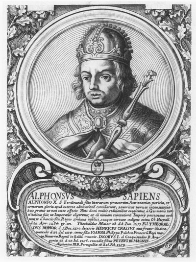 Alfonso X, der Weise (Gravur) von French School