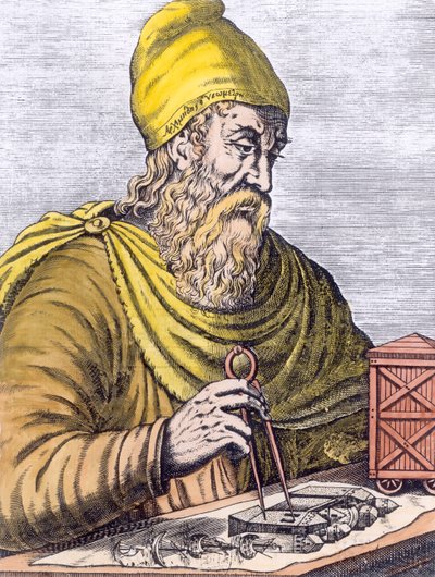 Archimedes (287-212 v. Chr.) (spätere Kolorierung) von French School