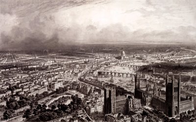Vogelperspektive von London, ca. 1840-55 von French School