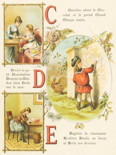 C D E: Schokolade, Zeichner, Truthahn von French School
