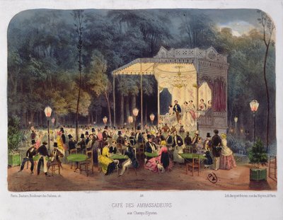 Cafe des Ambassadeurs, Champs-Elysees, ca. 1850 von French School