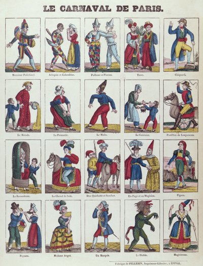 Figuren des Pariser Karnevals, ca. 1840 von French School