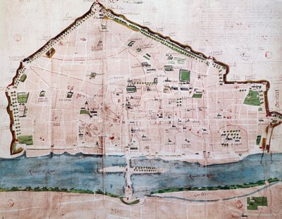 Stadtplan von Orléans, Frankreich von French School