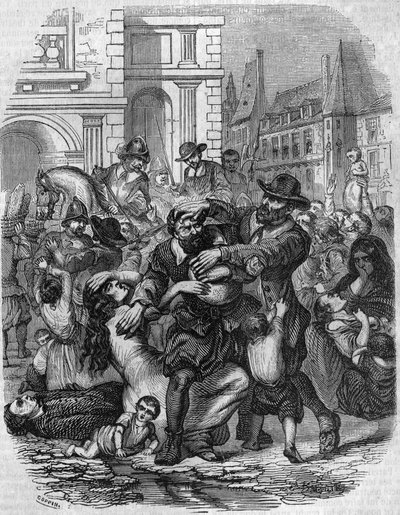 Hungersnot in Frankreich im 16. Jahrhundert. von French School