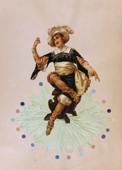 Französische Art-Deco, Postkarte mit einer jungen Frau von French School