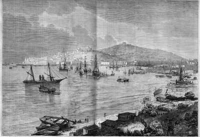 Gesamtansicht von Gaeta, Italien von French School