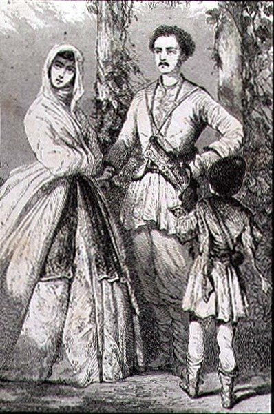 Georgische Kostüme in den 1860er Jahren von French School