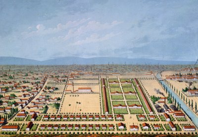 Plan für Industrieunterkünfte in Mulhouse, Frankreich, 1846 von French School