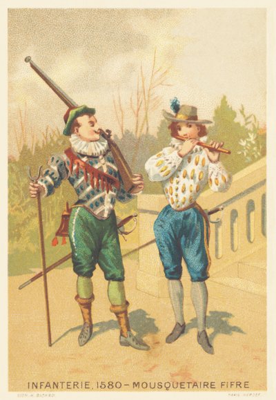 Infanterie, Musketier und Pfeife im Jahr 1580 von French School