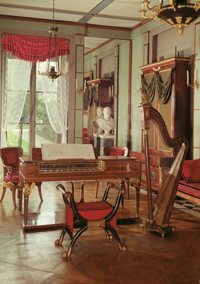 Innenraum des Musikzimmers von Kaiserin Josephine von French School