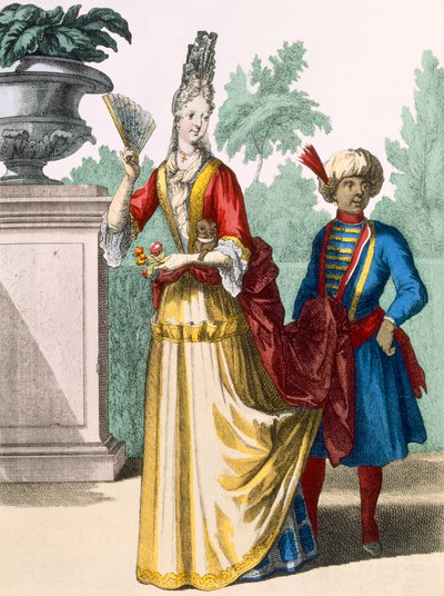 Dame im Sommerkleid, ca. 1690-1700 von French School