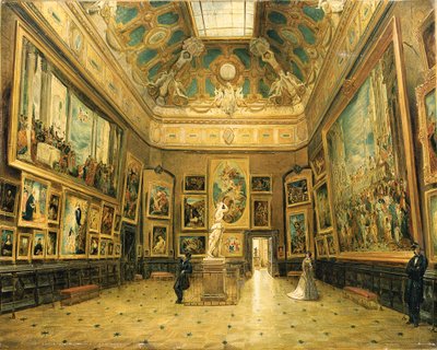 Le Salon Carré du Louvre, ca. 1870 von French School