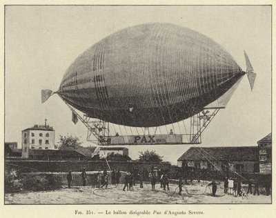 Der lenkbare Ballon Pax von Augusto Severo von French School