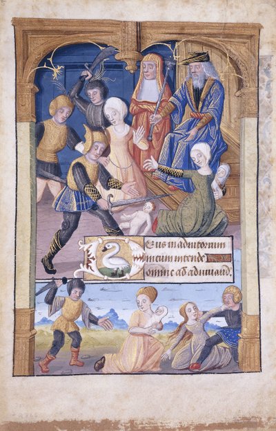 Massaker der Unschuldigen, Miniatur, ca. 1450 von French School