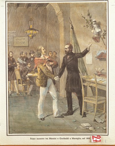 Mazzini und Garibaldi treffen sich in Marseille von French School