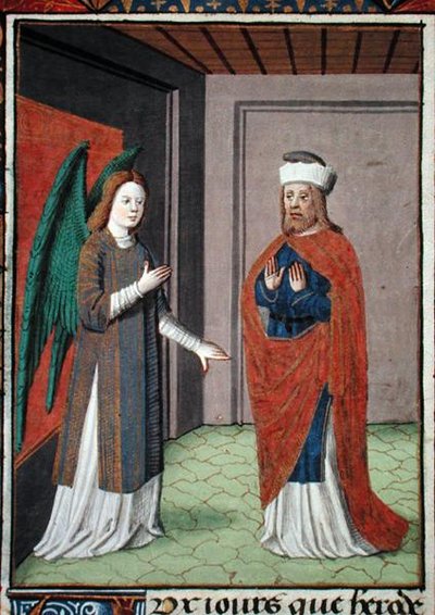 Ms Hunter 368 f.17v Engel, ca. 1460 von French School