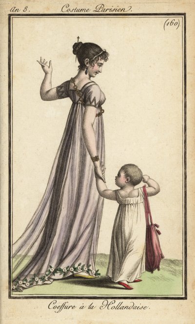 Pariser Frau mit modischer holländischer Frisur von French School