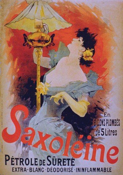 Plakatwerbung für Saxoleine Sicherheitslampenöl, 1890er von French School
