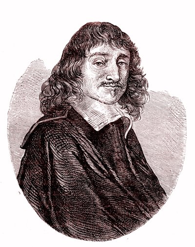 Rene Descartes, französischer Physiker, Mathematiker, Philosoph. 1865 (Gravur) von French School