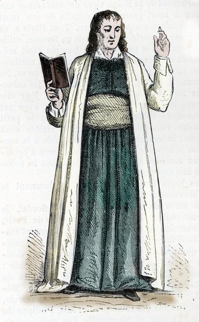 Darstellung eines theophilanthropischen Priesters (Farbstich) von French School