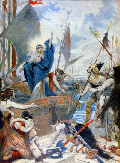 Heilige Genoveva und Attila von French School