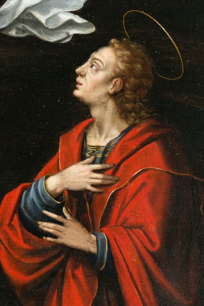 Heiliger Johannes. Triptychon von Aubery von French School