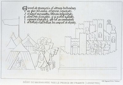 Belagerung von Marmande durch Ludwig VIII. von French School
