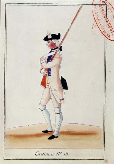 Soldat des Grenadier Gatinois Regiments, ca. 1780 von French School